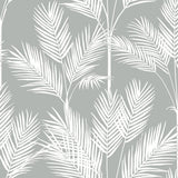 York King Palm Silhouette Gray Wallpaper