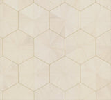 Ronald Redding Designs Hexagram Wood Veneer Off White Wallpaper