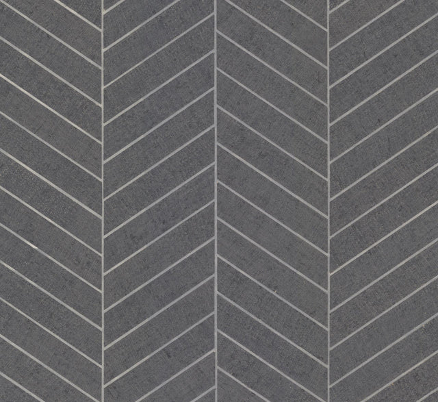 Ronald Redding Designs Atelier Herringbone Dark Gray Wallpaper