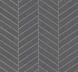 Ronald Redding Designs Atelier Herringbone Dark Gray Wallpaper