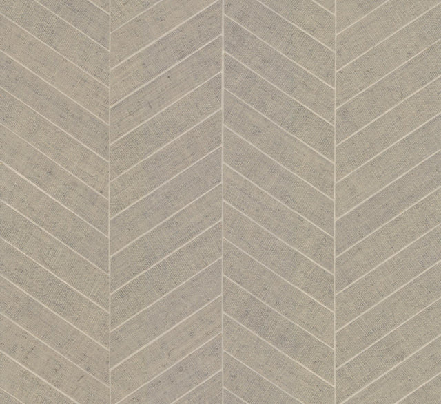 Ronald Redding Designs Atelier Herringbone Poff White Wallpaper