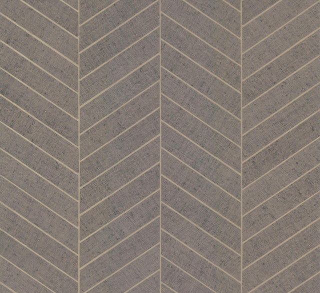 Ronald Redding Designs Atelier Herringbone Gray Wallpaper