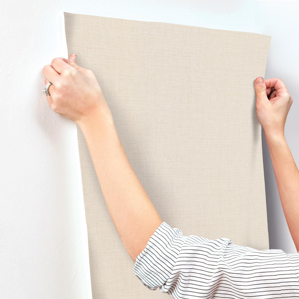 York Gesso Weave Off White Wallpaper