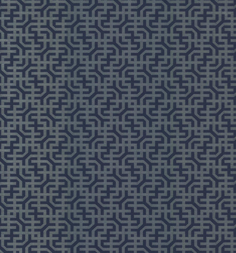 Ronald Redding Designs Dynastic Lattice Navy Wallpaper