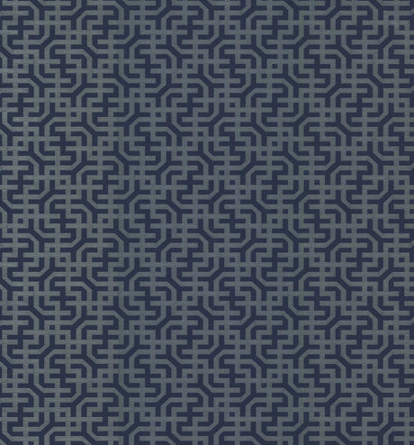 Ronald Redding Designs Dynastic Lattice Navy Wallpaper