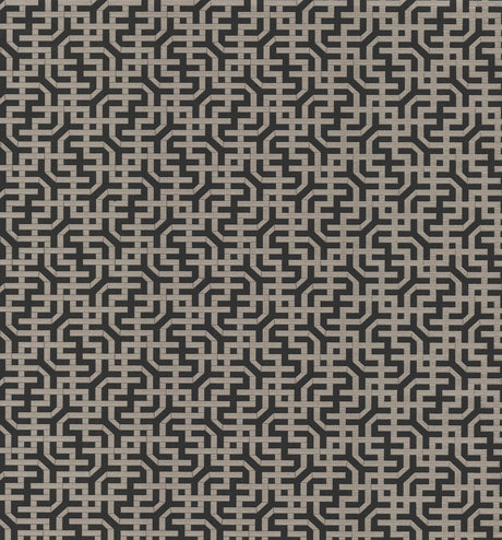 Ronald Redding Designs Dynastic Lattice Black Wallpaper