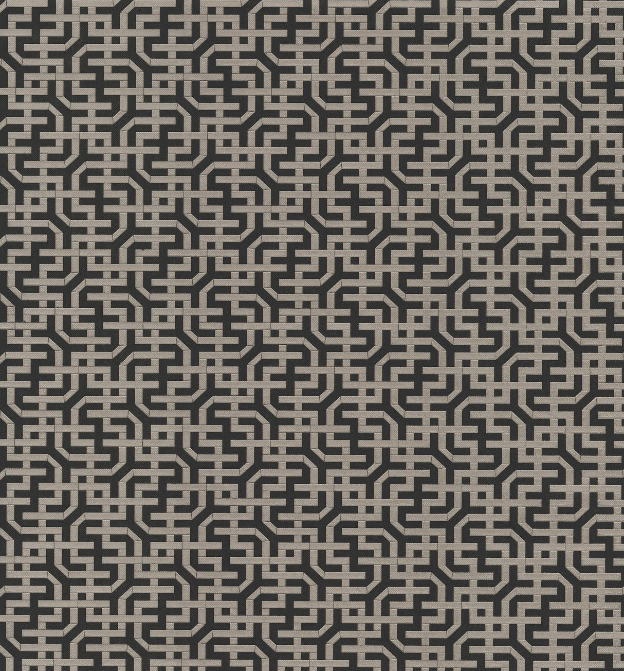 Ronald Redding Designs Dynastic Lattice Black Wallpaper
