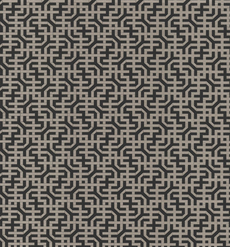 Ronald Redding Designs Dynastic Lattice Black Wallpaper