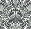 York Egret Damask Black/White Wallpaper
