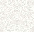 York Egret Damask White/Cream Wallpaper
