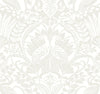 York Egret Damask White/Cream Wallpaper