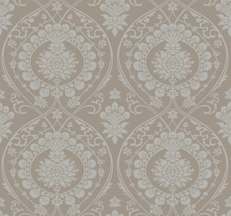 York Imperial Damask Beige/Silver Wallpaper