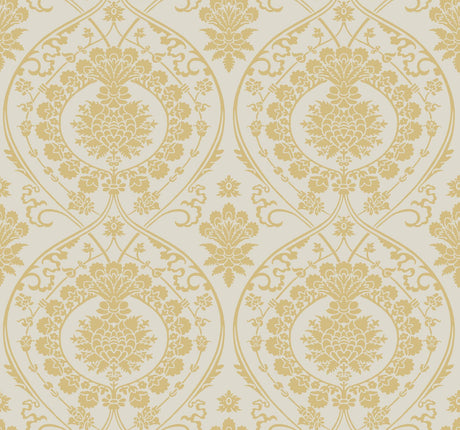 York Imperial Damask Off White/Gold Wallpaper