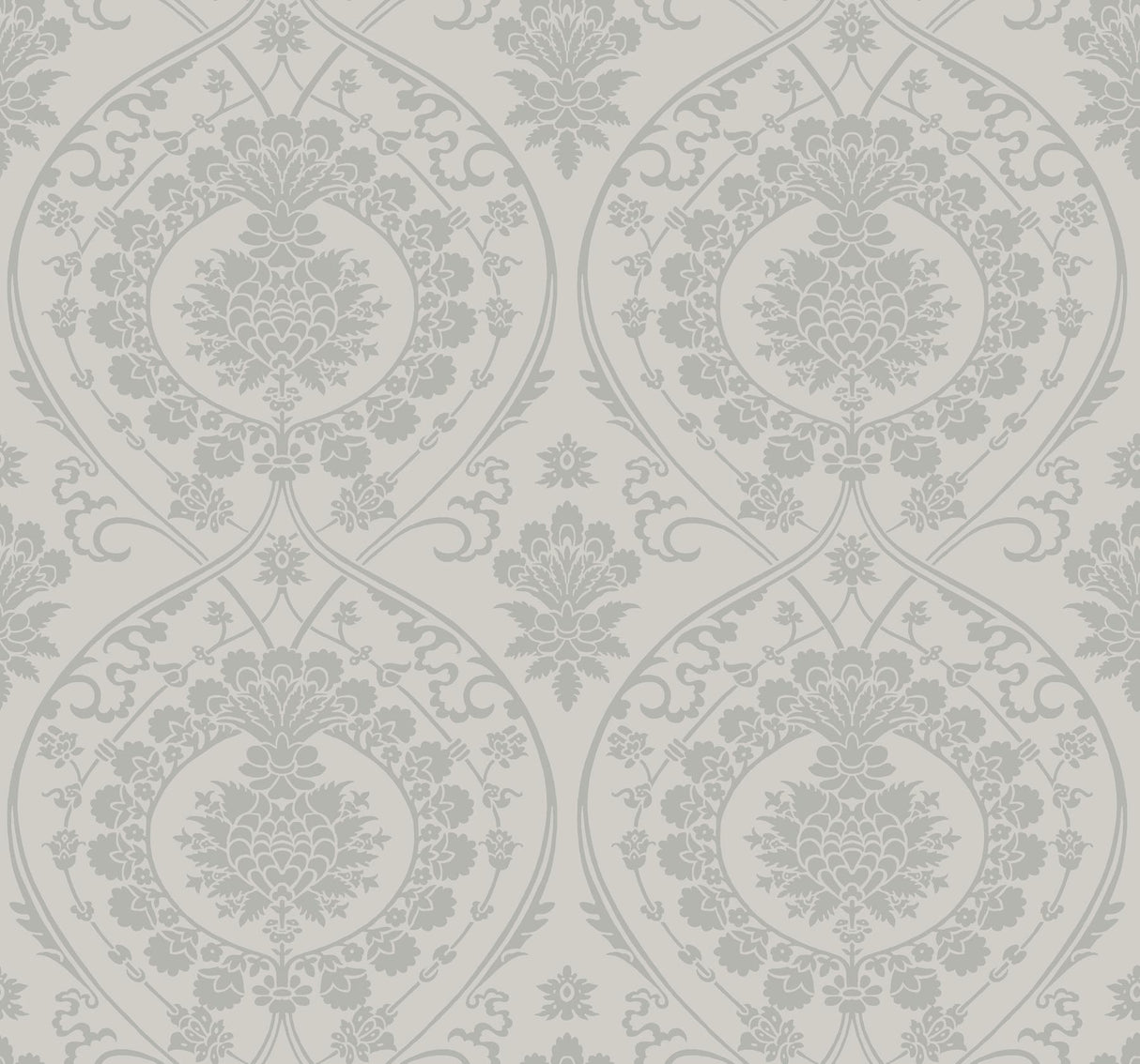 York Imperial Damask Gray/Silver Wallpaper