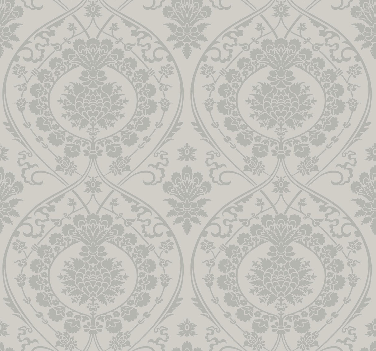 York Imperial Damask Gray/Silver Wallpaper