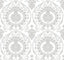 York Jaipur Paisley Damas Mural White/Silver Wallpaper