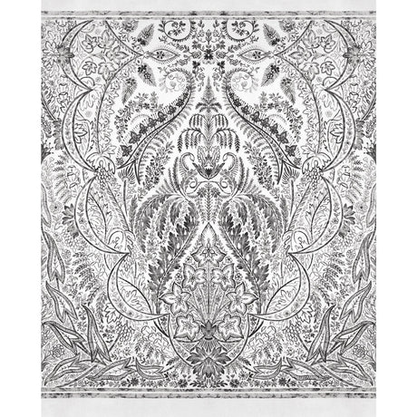 York Jaipur Paisley DamasMural Black/White Wallpaper
