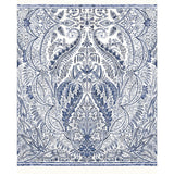 York Jaipur Paisley Damas Mural Blue/White Wallpaper