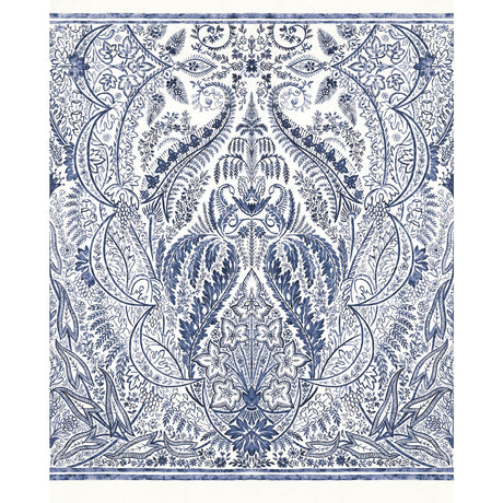 York Jaipur Paisley DamasMural Blue/White Wallpaper
