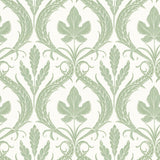 York Adirondack Damask Green/White Wallpaper