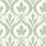 York Adirondack Damask Green/White Wallpaper