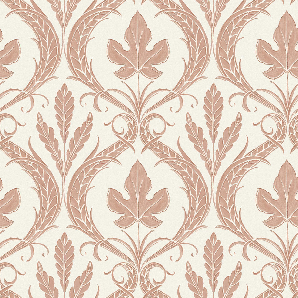 York Adirondack Damask Brown/Beige Wallpaper