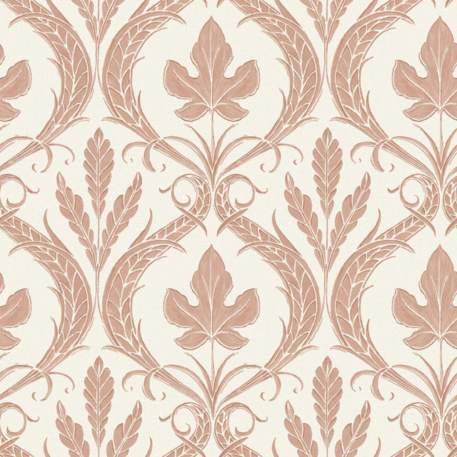 York Adirondack Damask Brown/Beige Wallpaper