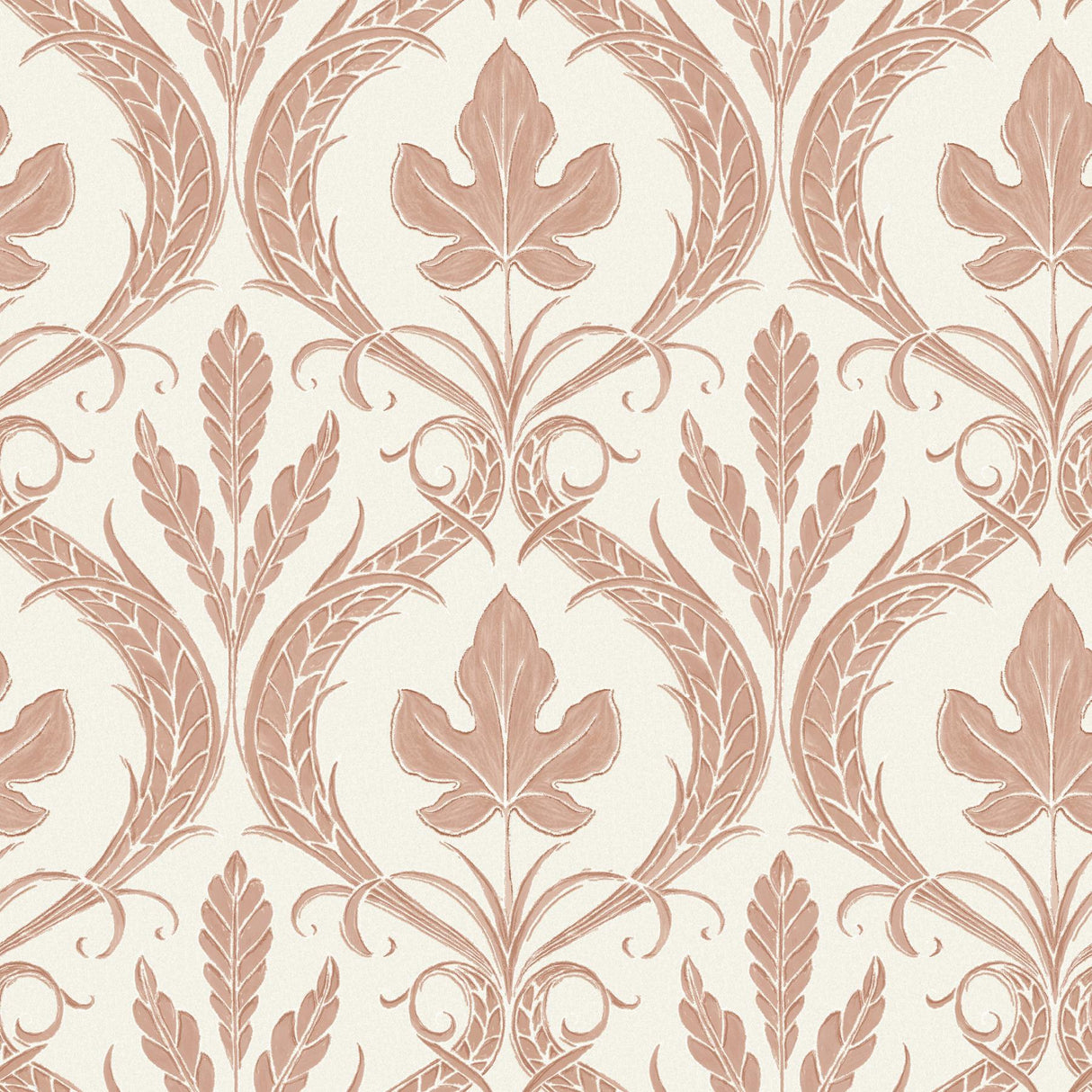 York Adirondack Damask Brown/Beige Wallpaper