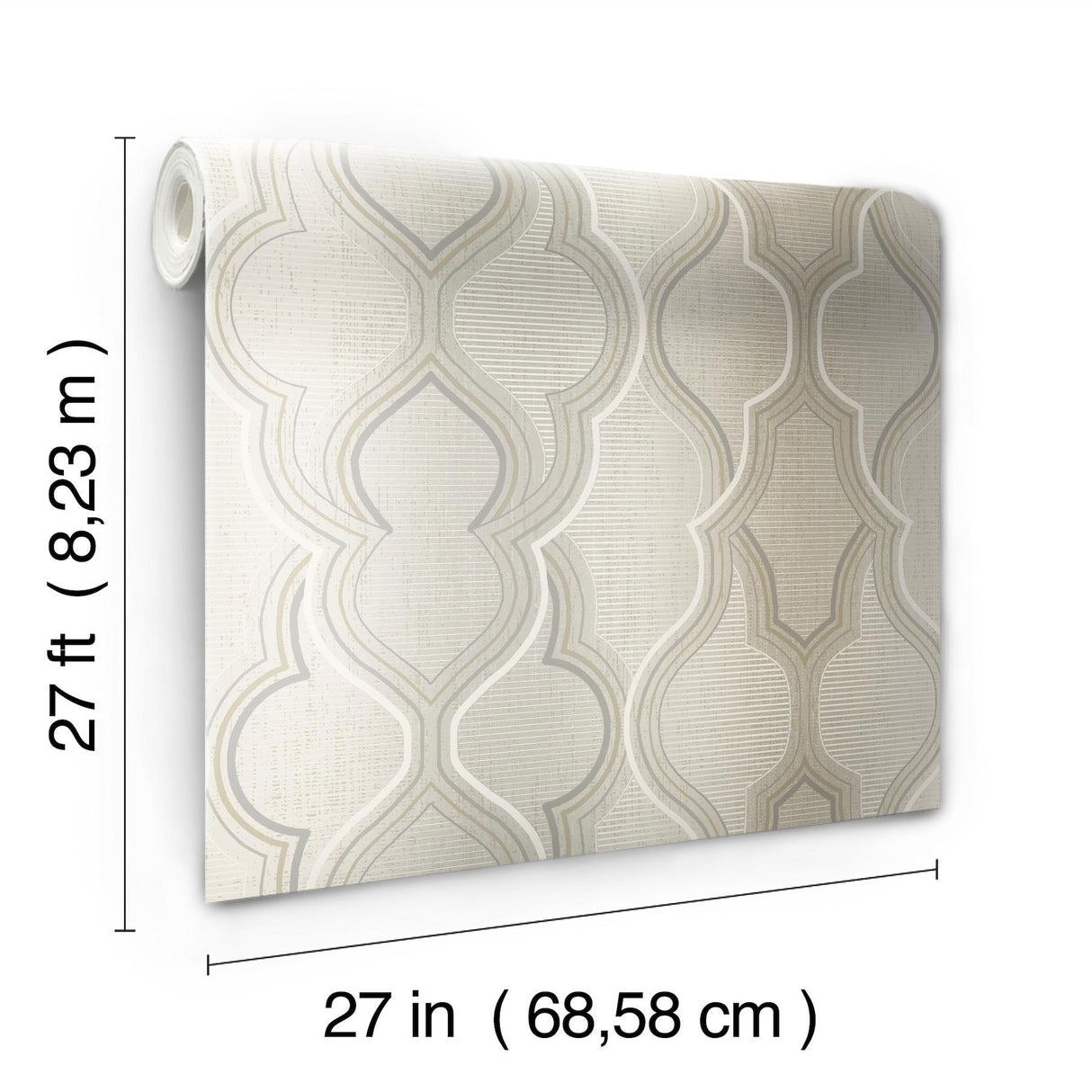 York Modern Ombre Damask Beige Wallpaper