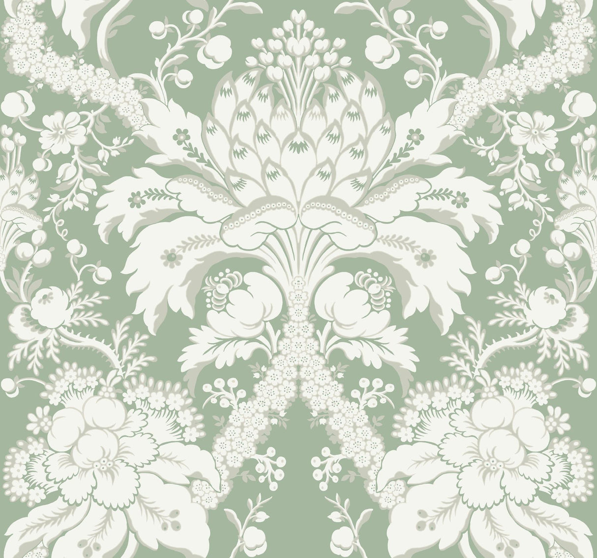 York French Artichoke Dam Green Wallpaper