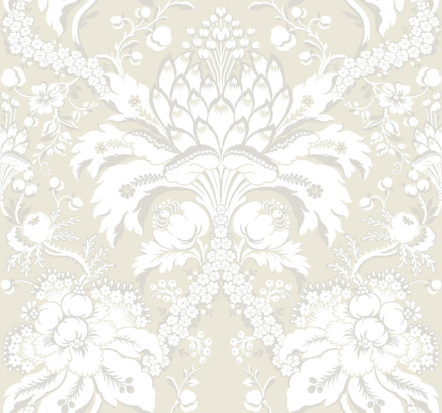 York Royal Fern Damask Beige/Gold Wallpaper