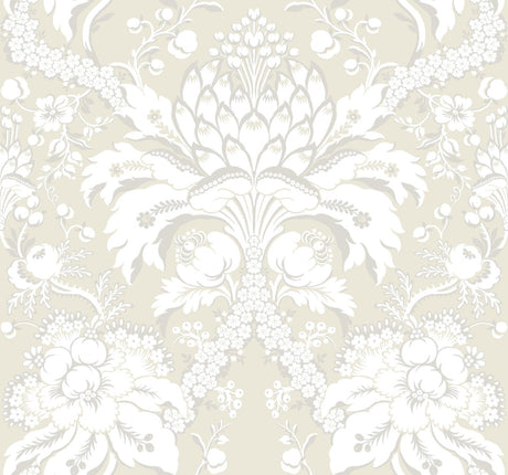 York Royal Fern Damask Beige/Gold Wallpaper