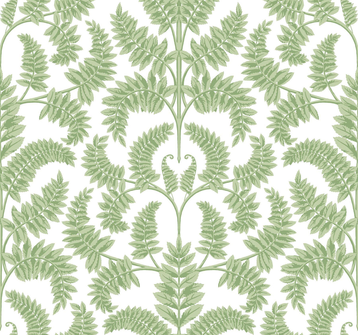 York Royal Fern Damask Green Wallpaper