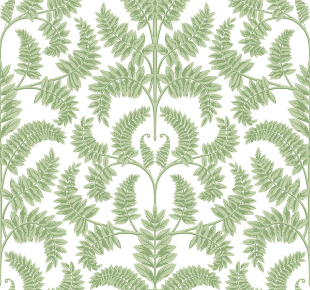 York Royal Fern Damask Green Wallpaper