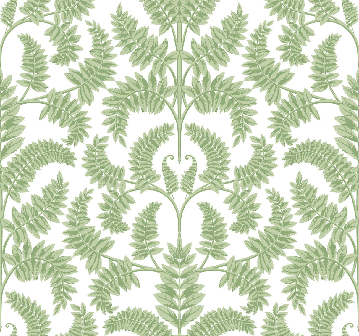 York Royal Fern Damask Green Wallpaper
