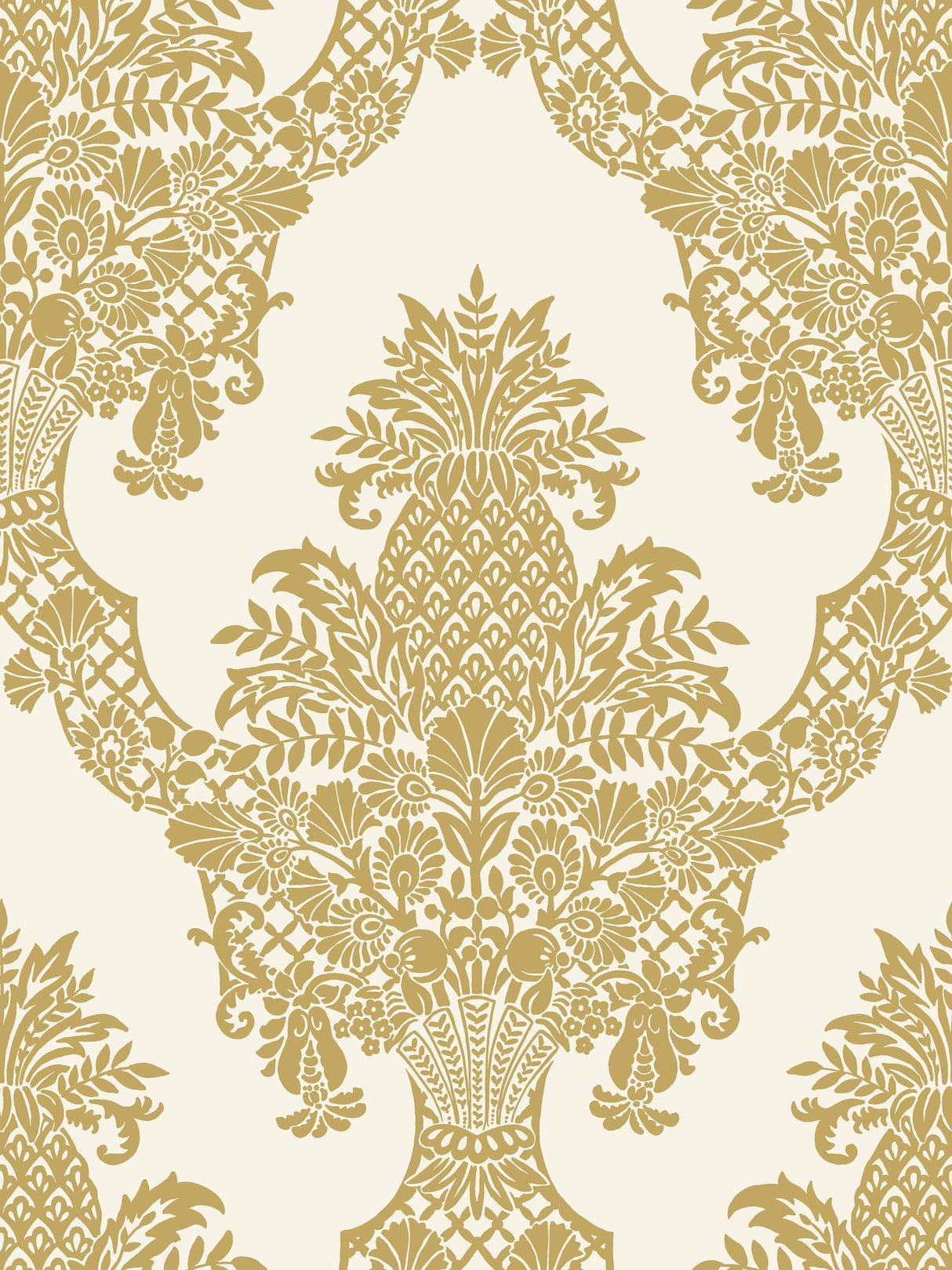 York Pineapple Plantation Gold Wallpaper
