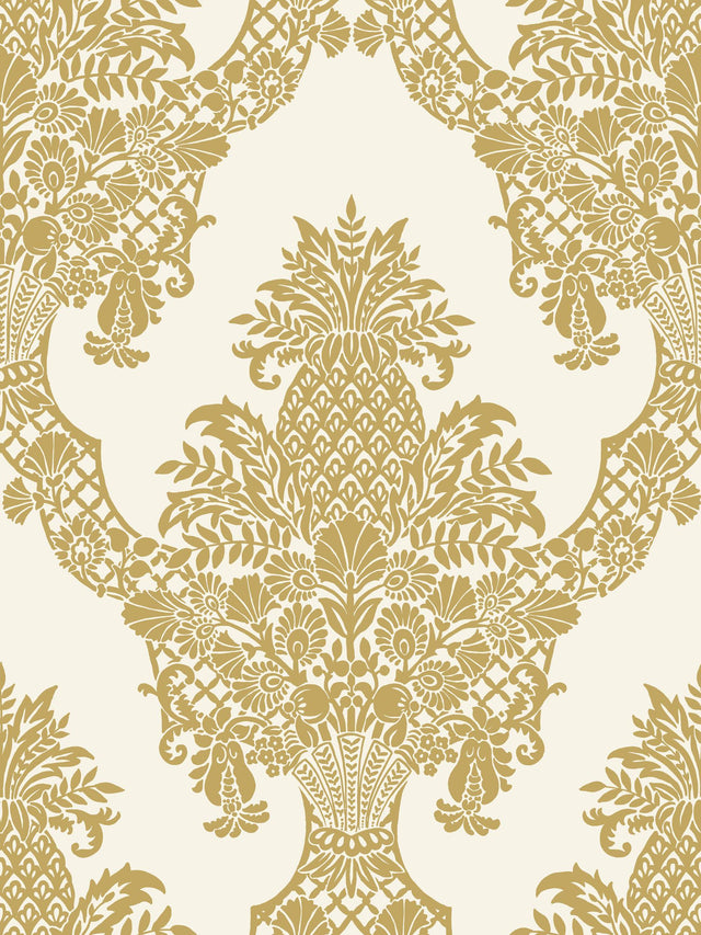 York Pineapple Plantation Gold Wallpaper