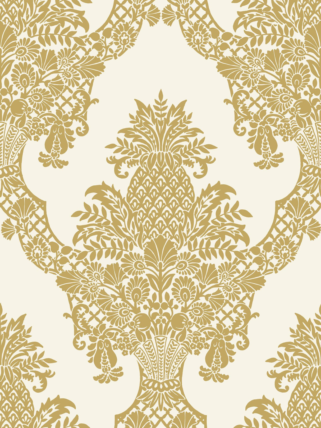 York Pineapple Plantation Gold Wallpaper