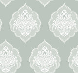 York Signet Medallion Dam Green Wallpaper