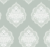 York Signet Medallion Dam Green Wallpaper