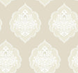 York Signet Medallion Dam Beige Wallpaper