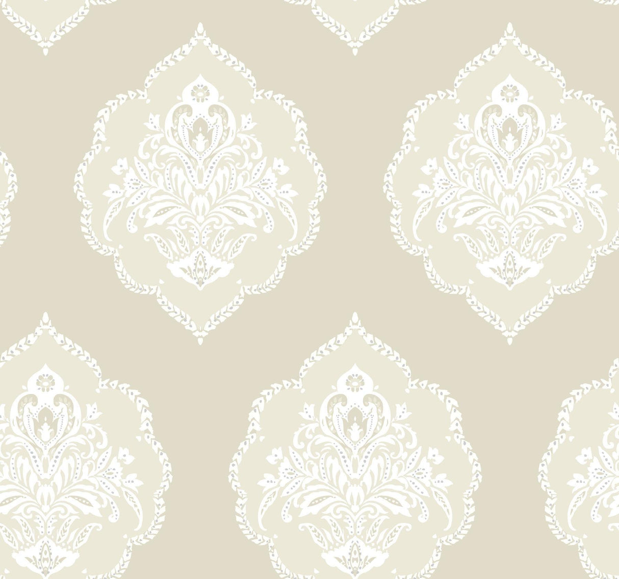 York Signet Medallion Dam Beige Wallpaper
