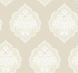York Signet Medallion Dam Beige Wallpaper