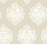 York Signet Medallion Dam Beige Wallpaper
