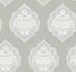 York Signet Medallion Dam Gray Wallpaper