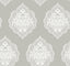 York Signet Medallion Dam Gray Wallpaper