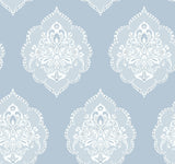 York Signet Medallion Dam Blue Wallpaper