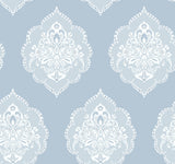 York Signet Medallion Dam Blue Wallpaper