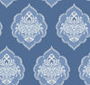 York Gatsby Damask Blue Wallpaper