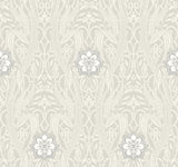 York Gatsby Damask Gray Wallpaper